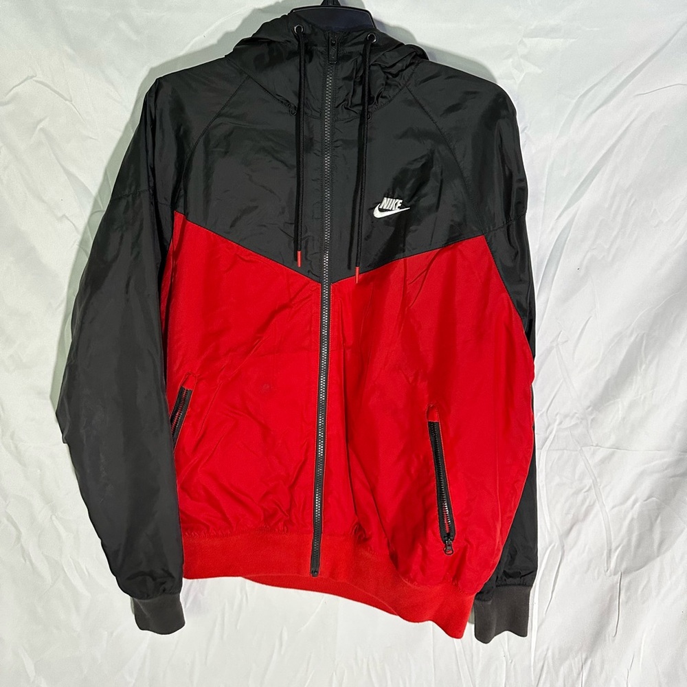 Nike windbreaker jacket red and black